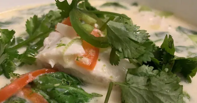 Thai Coconut Halibut Soup