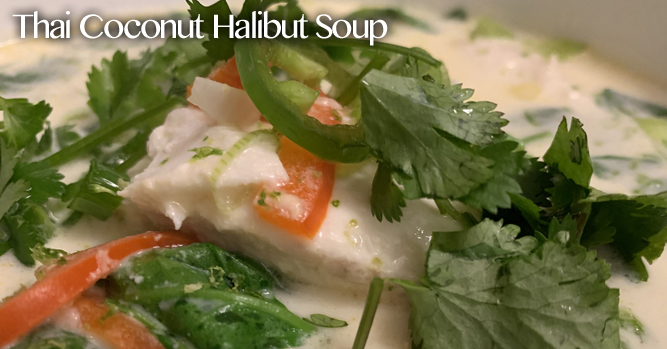 Thai Coconut Halibut Soup