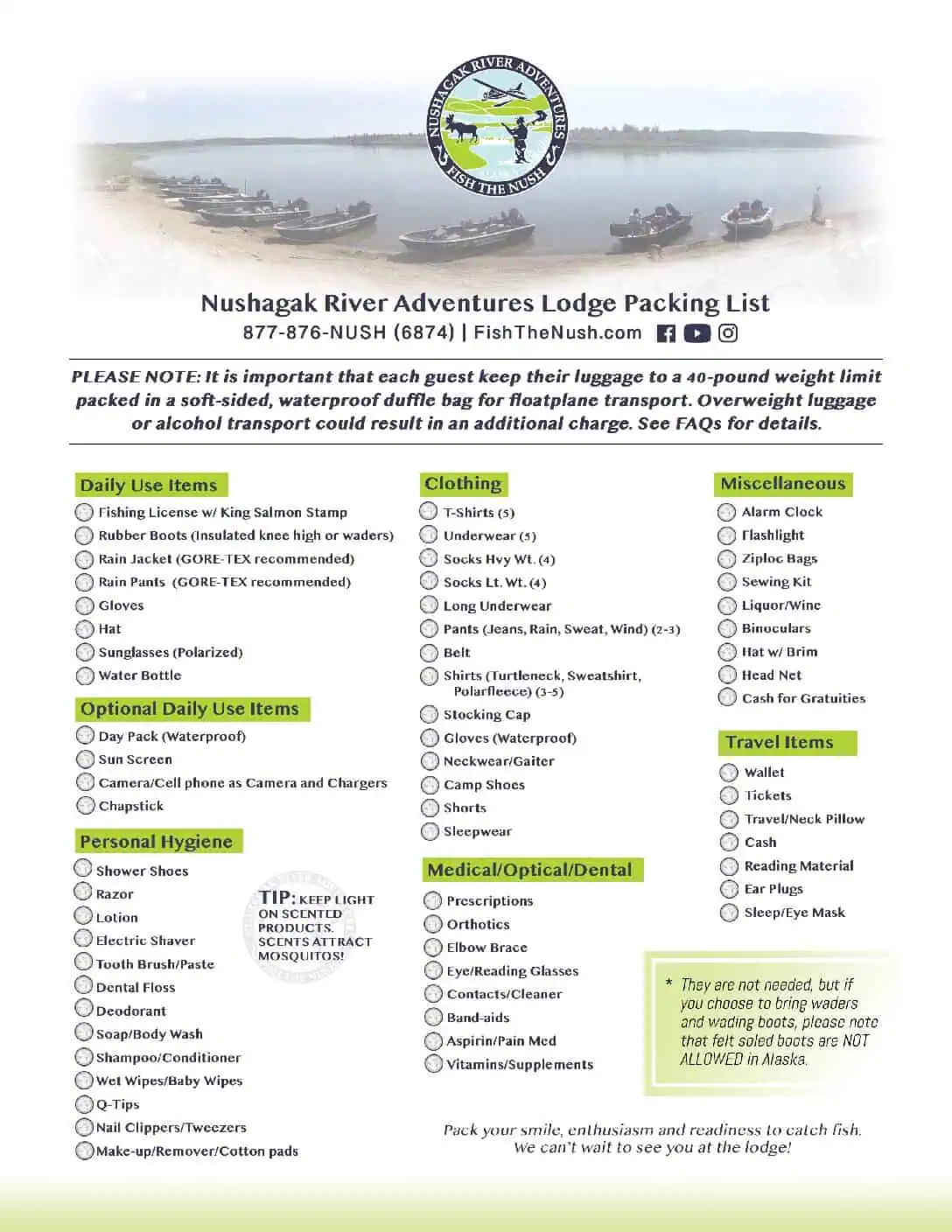 Alaska packing list
