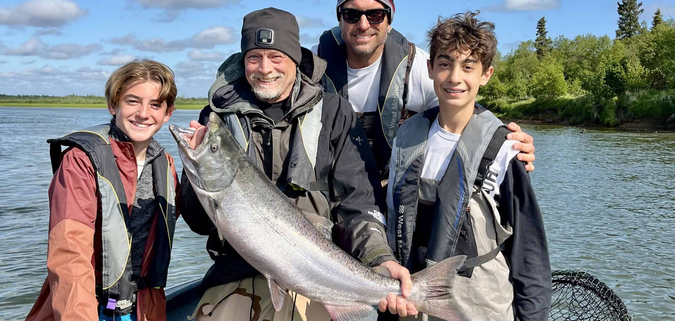 Family fishing trip success.