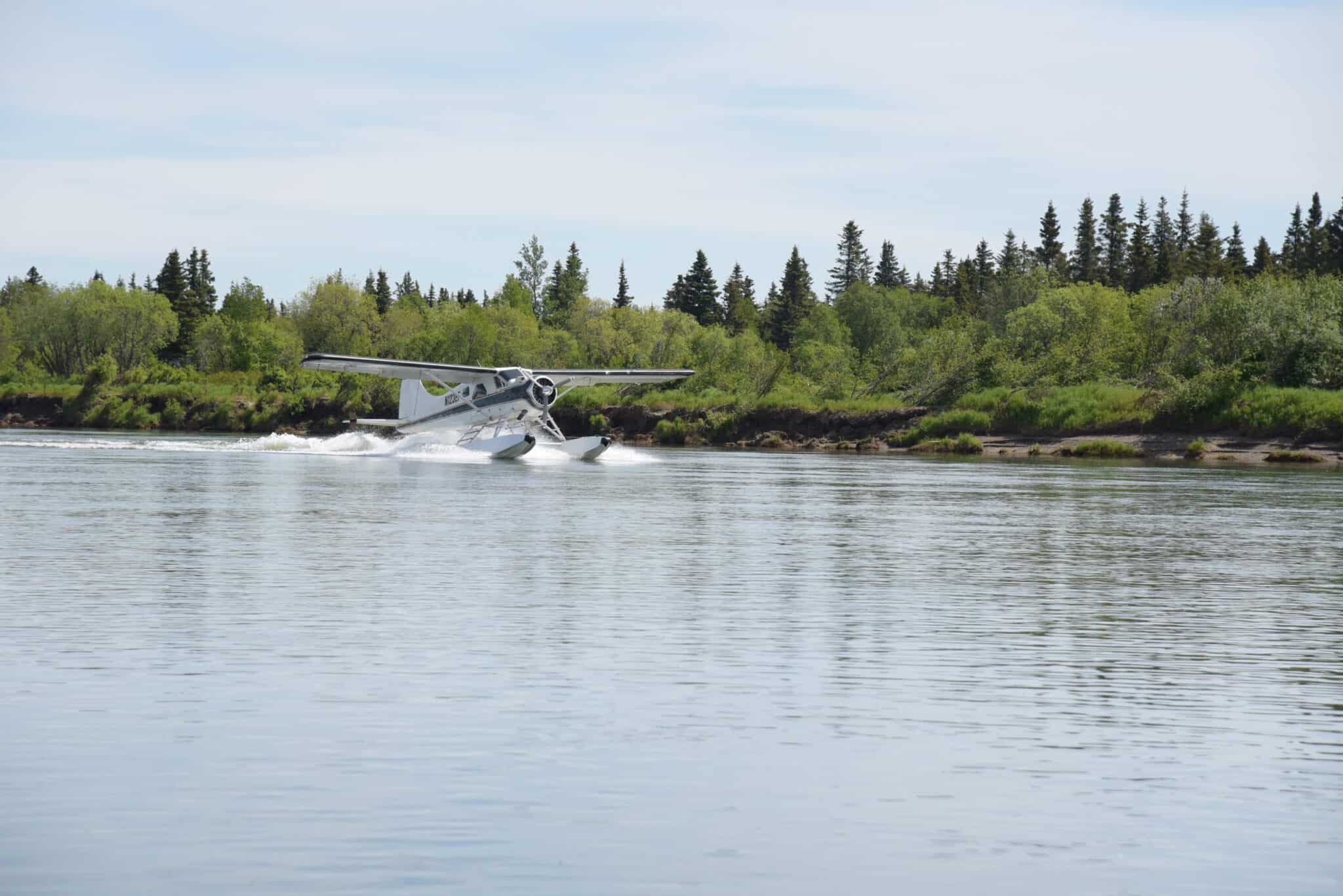 A floatplane landing on the Nushagak River