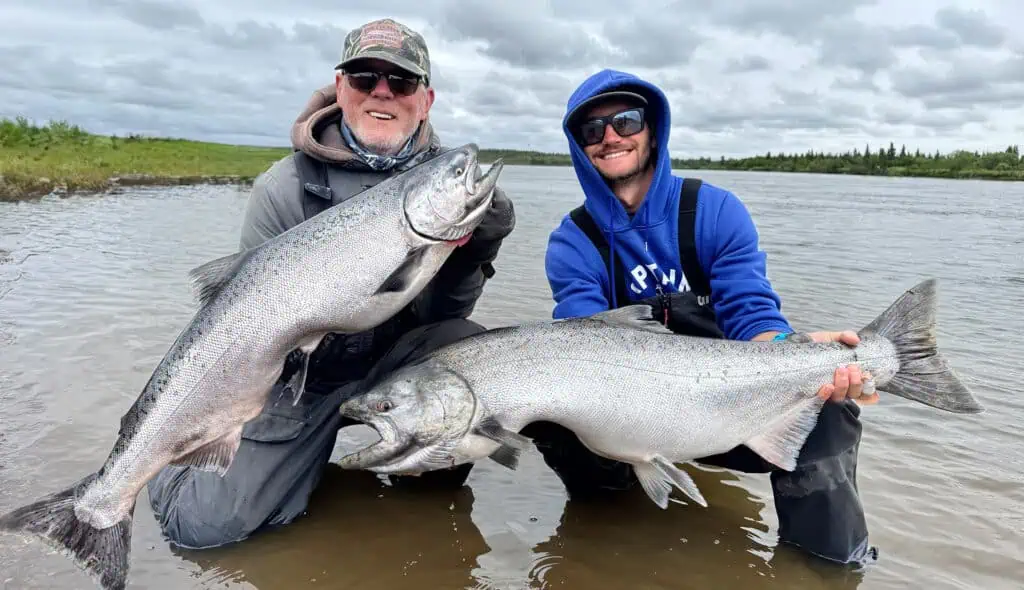 Kings Two men with large salmon